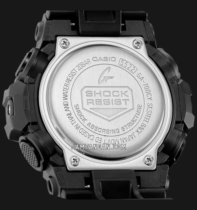 Casio G-Shock GA-700CY-1ADR Caution Yellow Series Analog Digital Dial Black Resin Band