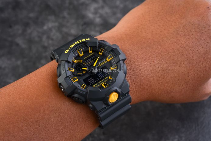 Casio G-Shock GA-700CY-1ADR Caution Yellow Series Analog Digital Dial Black Resin Band