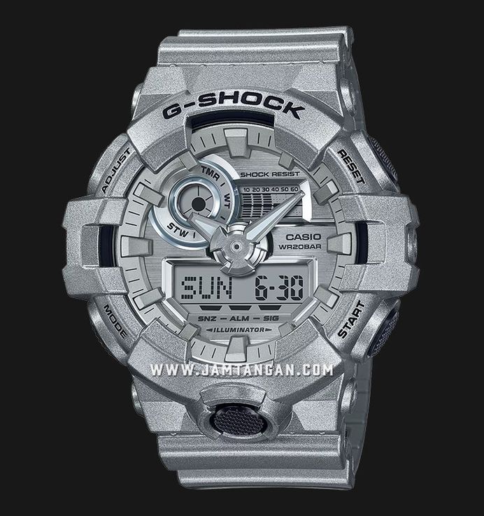 Casio G-Shock GA-700FF-8ADR Forgotten Future Series Digital Analog Dial Metalic Silver Resin Band