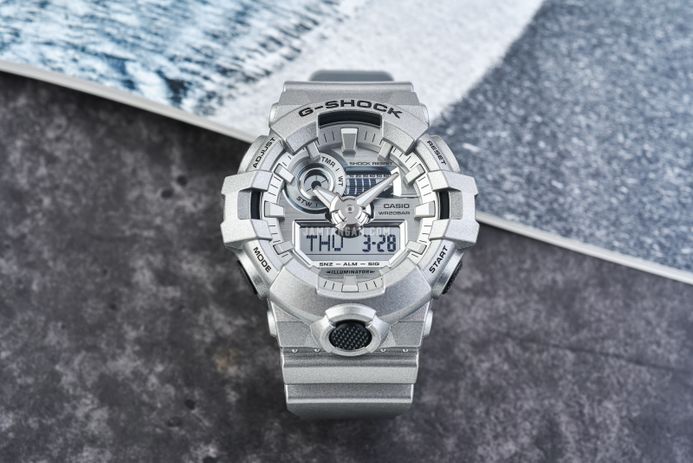 Casio G-Shock GA-700FF-8ADR Forgotten Future Series Digital Analog Dial Metalic Silver Resin Band