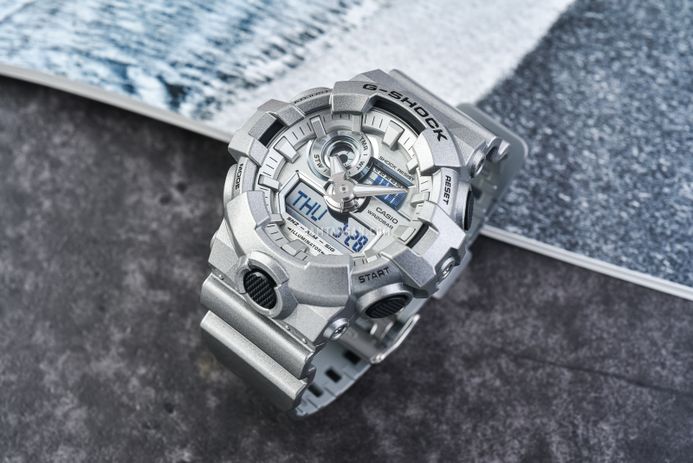 Casio G-Shock GA-700FF-8ADR Forgotten Future Series Digital Analog Dial Metalic Silver Resin Band