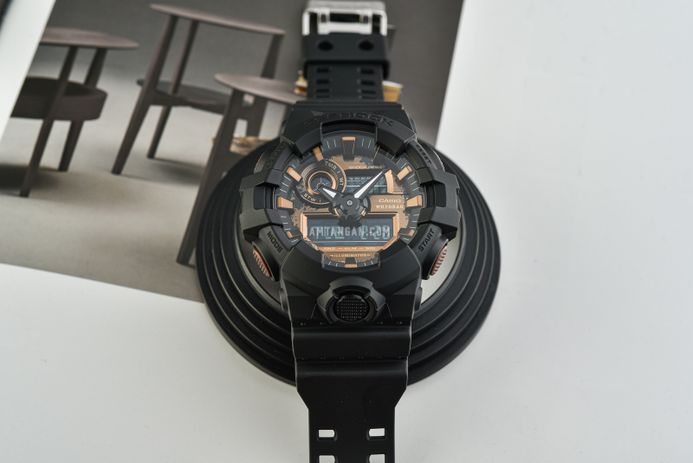 Casio G-Shock GA-700RC-1ADR Teal And Brown Series Digital Analog Black Dial Black Resin Band