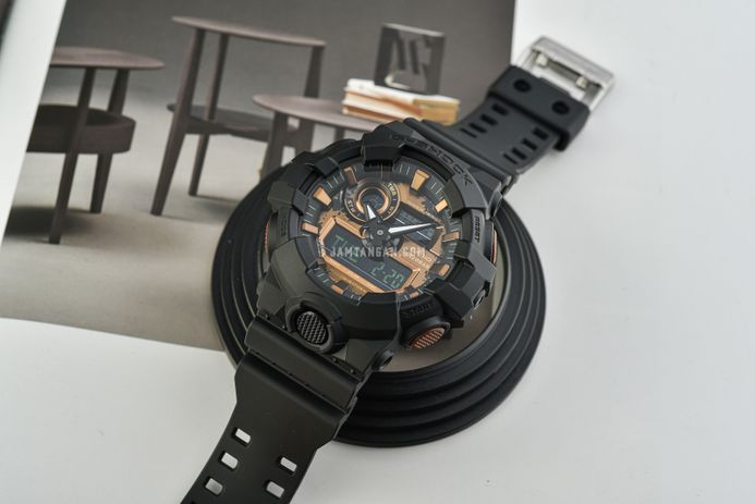 Casio G-Shock GA-700RC-1ADR Teal And Brown Series Digital Analog Black Dial Black Resin Band
