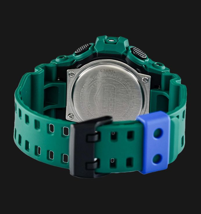 Casio G-Shock GA-700SC-3ADR Black Digital Analog Dial Green Resin Band
