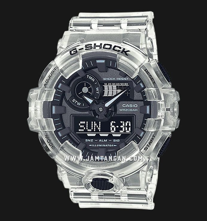 Casio G-Shock GA-700SKE-7ADR Transparent Pack Men Digital Analog Dial Clear Resin Band
