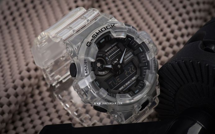 Casio G-Shock GA-700SKE-7ADR Transparent Pack Men Digital Analog Dial Clear Resin Band