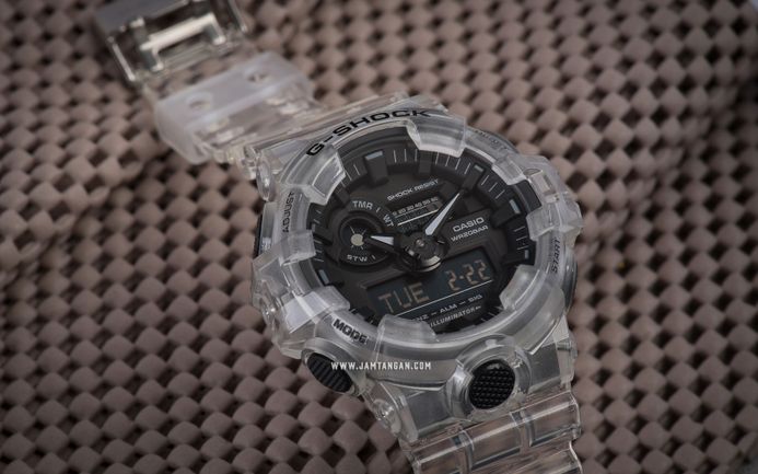 Casio G-Shock GA-700SKE-7ADR Transparent Pack Men Digital Analog Dial Clear Resin Band