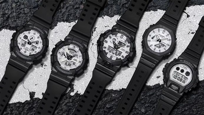 Casio G-Shock GA-700WD-1ADR Black And Briliant White Digital Analog Dial Black Resin Band