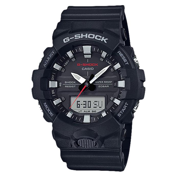 Casio G-Shock GA-800-1ADR Digital Analog Dial Black Resin Band