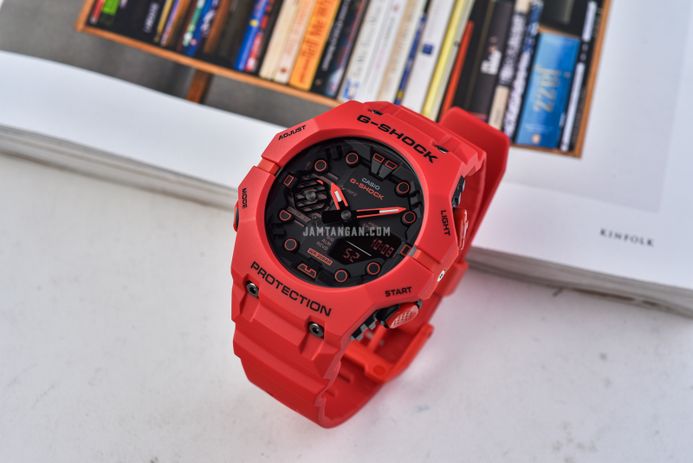 Casio G-Shock GA-B001-4ADR Digital Analog Dial Red Resin Band