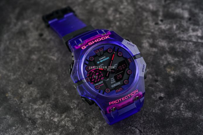 Casio G-Shock GA-B001CBRS-6ADR Cyberspace Digital Analog Dial Purple Transparent Resin Band