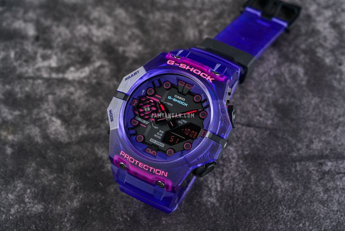 Casio G-Shock GA-B001CBRS-6ADR Cyberspace Digital Analog Dial Purple Transparent Resin Band