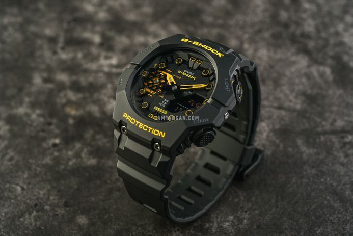 Casio G-Shock GA-B001CY-1ADR Caution Yellow Digital Analog Dial Black Resin Band