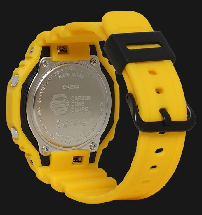 Casio G-Shock GA-B2100C-9ADR CasiOak Tough Solar Digital Analog Dial Yellow Resin Band