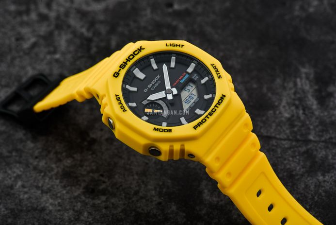 Casio G-Shock GA-B2100C-9ADR CasiOak Tough Solar Digital Analog Dial Yellow Resin Band