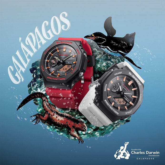 Casio G-Shock GA-B2100CD-1A4JR Charles Darwin Foundation For Galapagos Themed Red Resin Band (JDM)