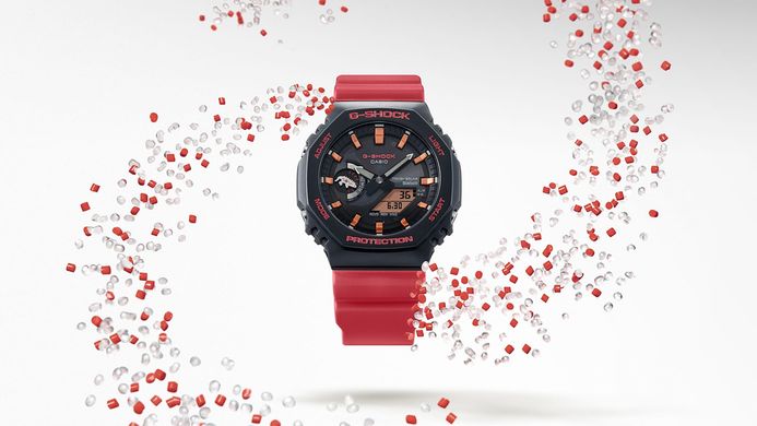 Casio G-Shock GA-B2100CD-1A4JR Charles Darwin Foundation For Galapagos Themed Red Resin Band (JDM)