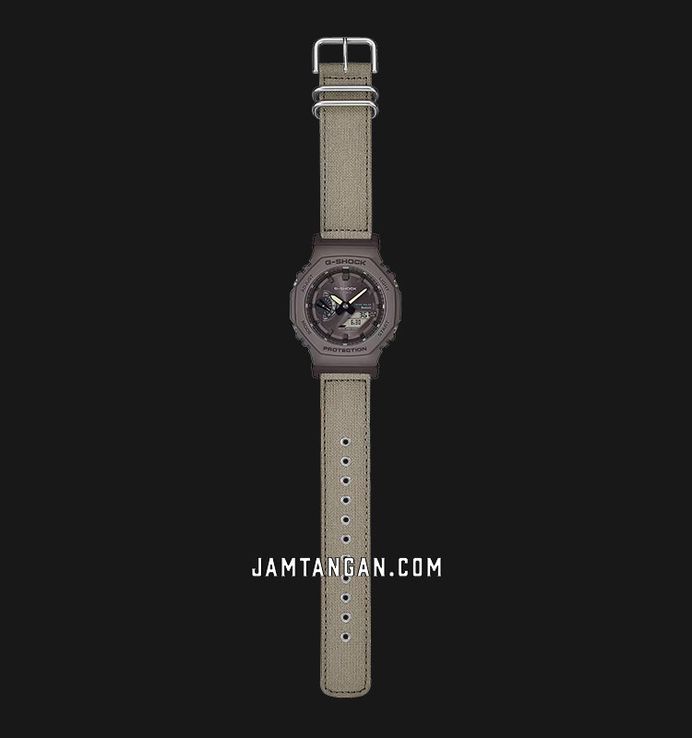 Casio G-Shock GA-B2100CT-5ADR CasiOak Coexist Collection Digital Analog Dial Khaki Gray Cloth Band