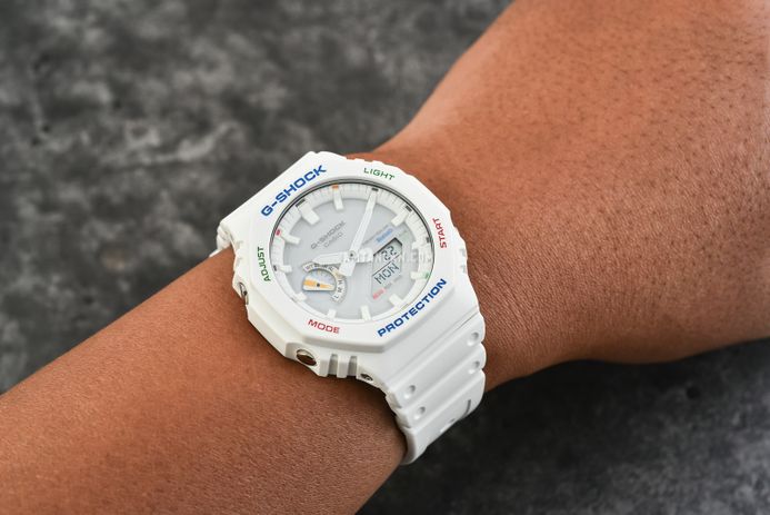 Casio G-Shock GA-B2100FC-7ADR CasiOak Splashes Of Colorful Accents Digital Analog Dial Resin Band