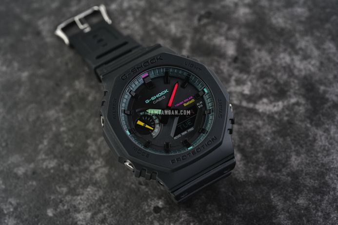Casio G-Shock GA-B2100MF-1ADR CasiOak Multi-Fluorescent Accent Series Digital Analog Dial Resin Band
