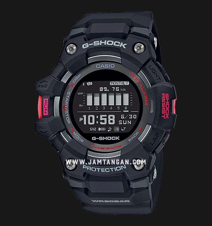 Casio G-Shock GBD-100-1DR G-Squad Men Black Digital Dial Black Resin Band