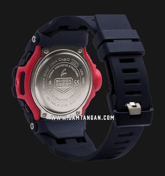 Casio G-Shock GBD-100-1DR G-Squad Men Black Digital Dial Black Resin Band