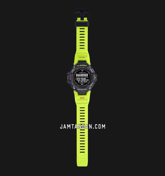 Casio G-Shock GBD-H2000-1A9DR G-Squad Tough Solar Black Digital Dial Green Resin Band