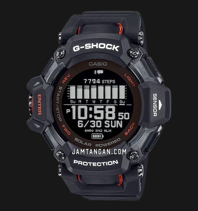 Casio G-Shock GBD-H2000-1ADR G-Squad Tough Solar Black Digital Dial Black Resin Band