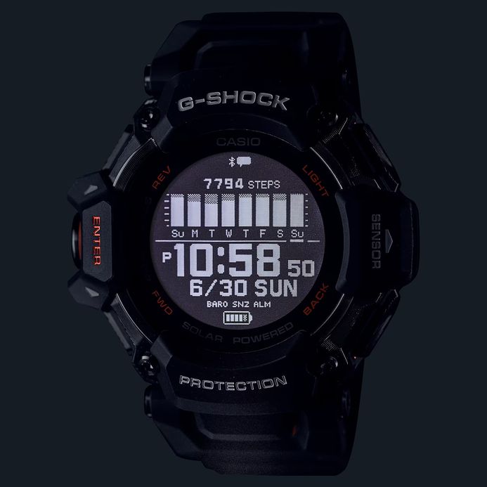 Casio G-Shock GBD-H2000-1ADR G-Squad Tough Solar Black Digital Dial Black Resin Band