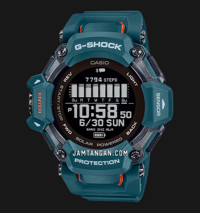 Casio G-Shock GBD-H2000-2DR G-Squad Tough Solar Black Digital Dial Blue Resin Band