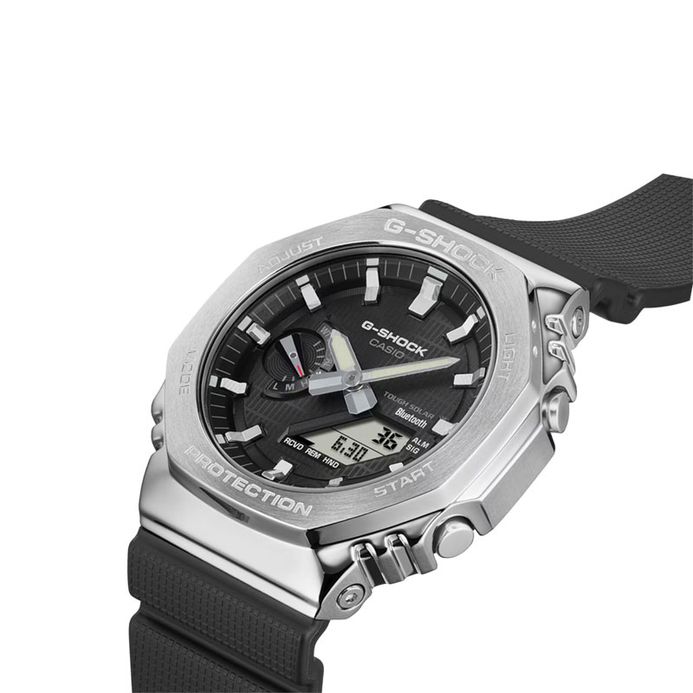 Casio G-Shock GBM-2100-1ADR CasiOak Metal Covered Bluetooth Black Dial  Resin Band