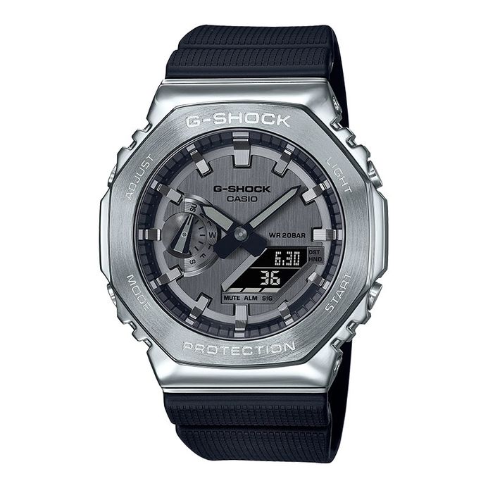 Casio G-Shock GM-2100-1AJF Metal Covered CasiOak Grey Analog Digital Dial  Black Resin Band (JDM)