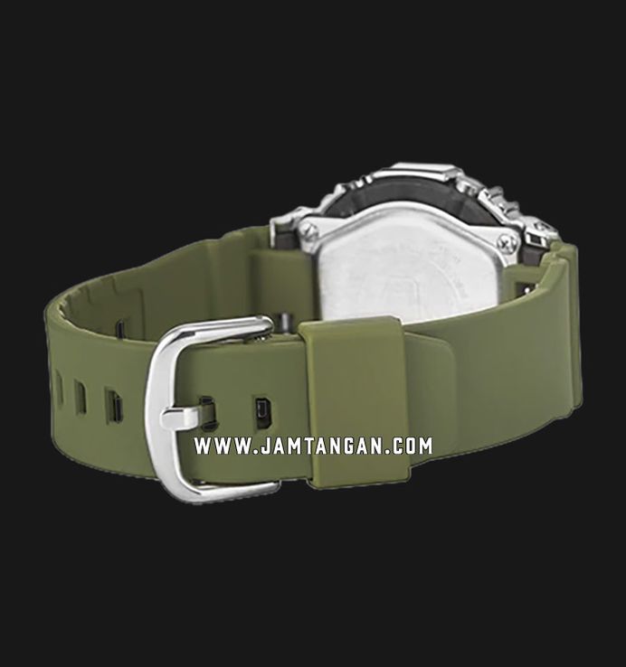 Casio G-Shock GM-S2100-3ADR CasiOak Metal Covered Digital Analog Dial Green Olive Resin Band
