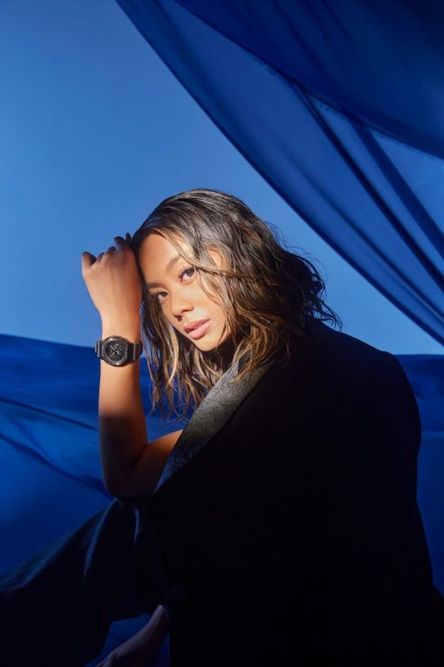 Casio G-Shock X ITZY Metal Covered GM-S2100B-8ADR CasiOak Digital Analog Dial Dark Grey Resin Band