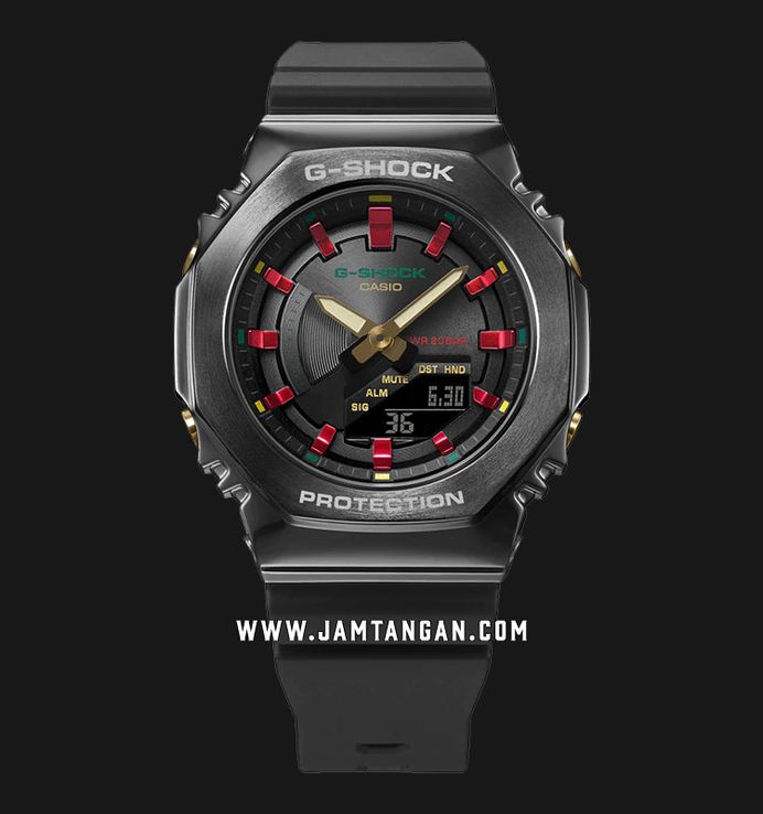 Casio G-Shock Women GM-S2100CH-1ADR CasiOak Precious Heart Selection Digital Analog Dial Resin Band