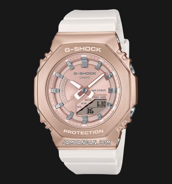 Casio G-Shock GM-S2100CW-7ADR CasiOak Luxurious Journey Digital Analog Dial White Resin Band