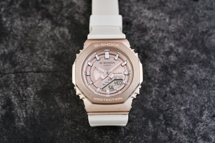 Casio G-Shock GM-S2100CW-7ADR CasiOak Luxurious Journey Digital Analog Dial White Resin Band