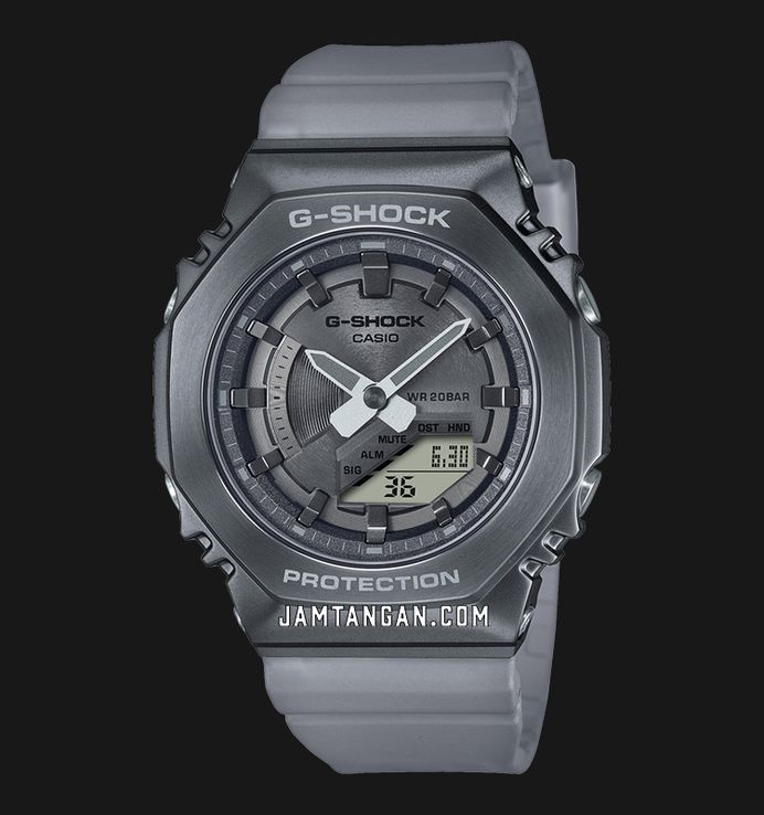 Casio G-Shock Women GM-S2100MF-1ADR CasiOak Midnight Fog Series Digital Analog Dial Grey Resin Band