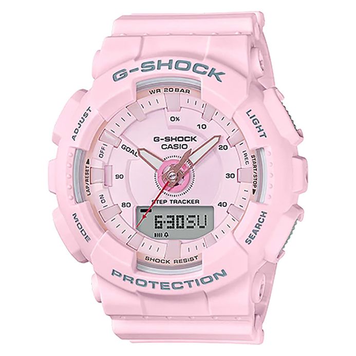 Casio G-Shock S Series GMA-S130-4ACR Digital Analog Dial Pink Resin Strap