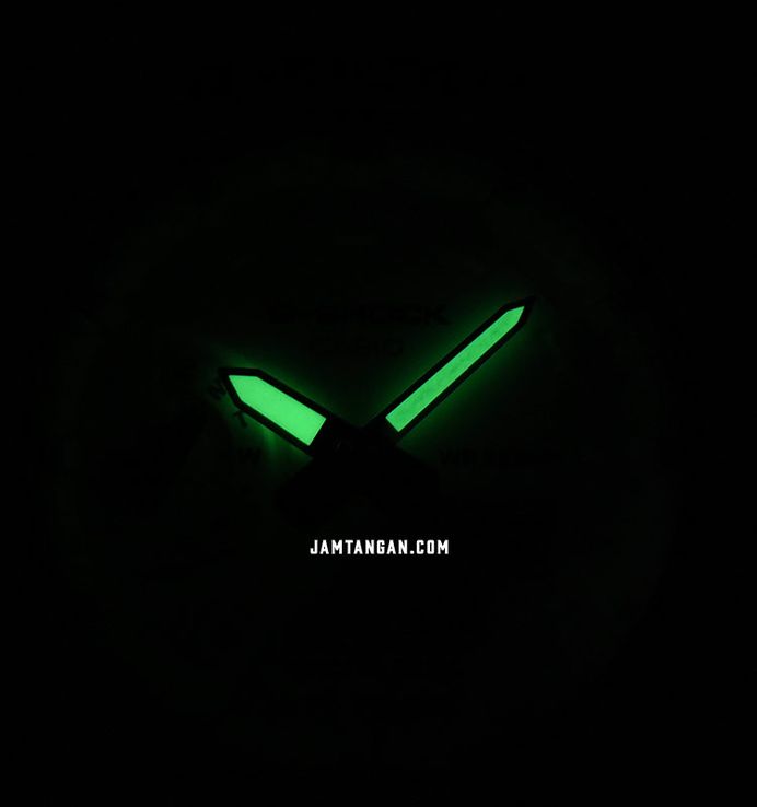 Casio G-Shock GMA-S2100GA-7ADR CasiOak Green Accent Series Digital Analog Dial White Resin Band
