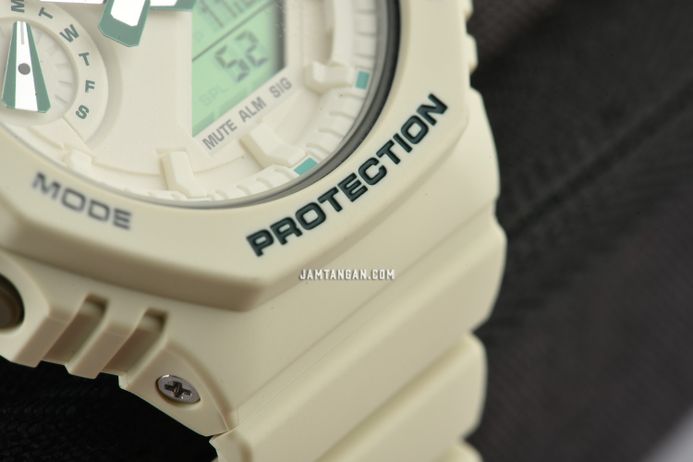 Casio G-Shock GMA-S2100GA-7ADR CasiOak Green Accent Series Digital Analog Dial White Resin Band