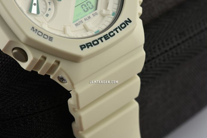 Casio G-Shock GMA-S2100GA-7ADR CasiOak Green Accent Series Digital Analog Dial White Resin Band