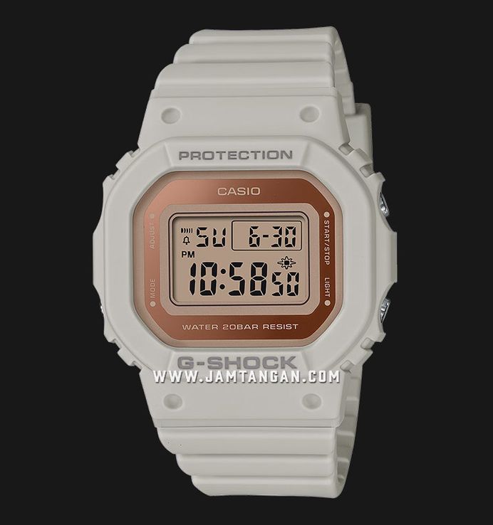 Casio G-Shock X ITZY GMD-S5600-8DR Basic Collection Ladies Rose Gold Digital Dial Grey Resin Band