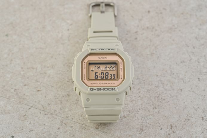 Casio G-Shock X ITZY GMD-S5600-8DR Basic Collection Ladies Rose Gold Digital Dial Grey Resin Band