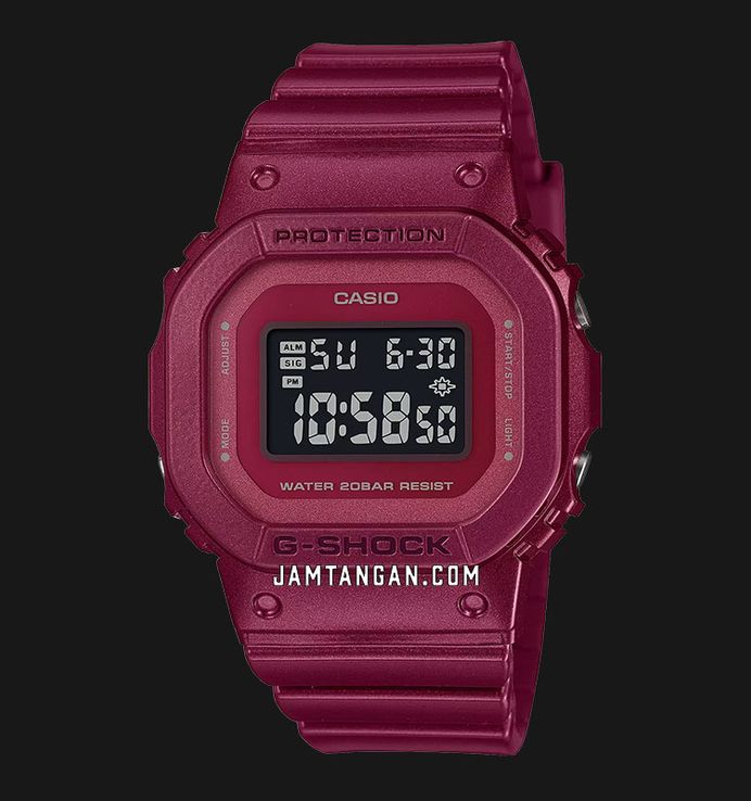 Casio G-Shock GMD-S5600RB-4DR Red And Black Collection Digital Dial Magenta Resin Band