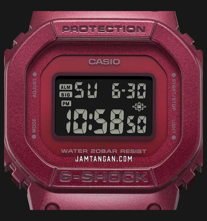 Casio G-Shock GMD-S5600RB-4DR Red And Black Collection Digital Dial Magenta Resin Band