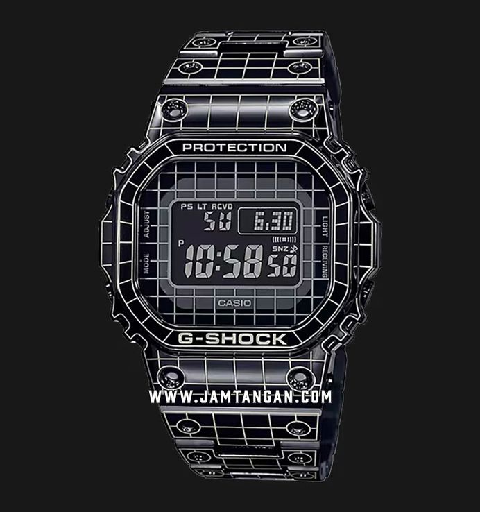 Casio G-Shock GMW-B5000CS-1DR Full Metal Grid Tunnel Black Digital Dial Black Stainless Steel Band