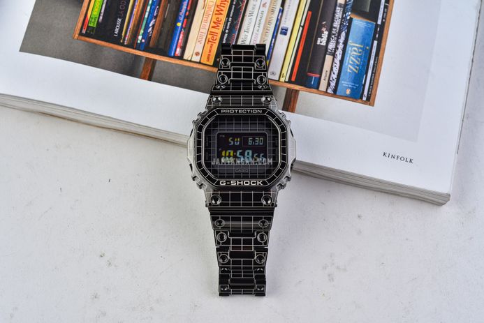 Casio G-Shock GMW-B5000CS-1DR Full Metal Grid Tunnel Black Digital Dial Black Stainless Steel Band