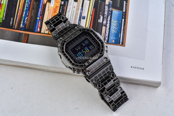 Casio G-Shock GMW-B5000CS-1DR Full Metal Grid Tunnel Black Digital Dial Black Stainless Steel Band