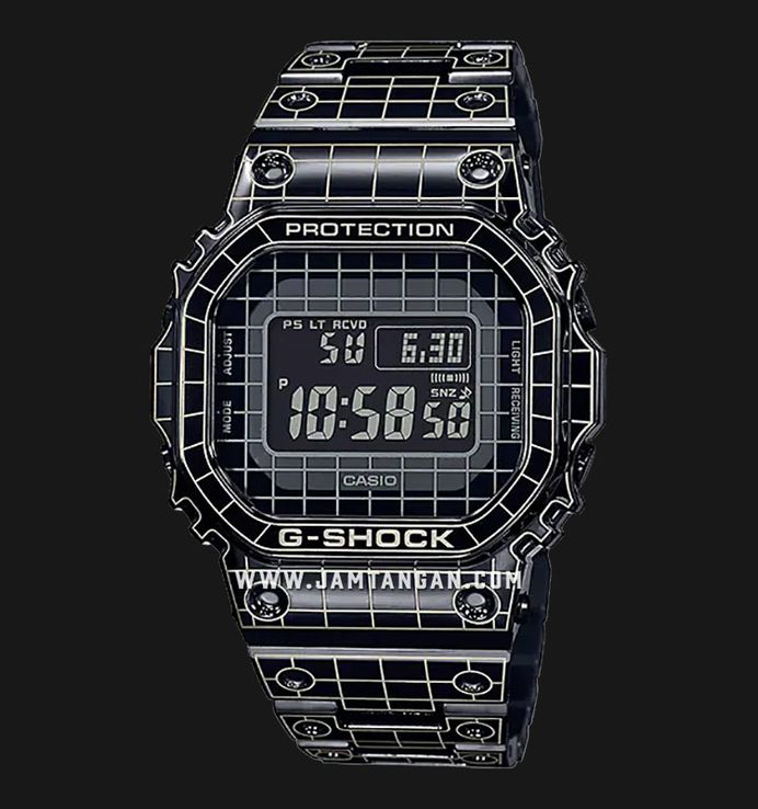 Casio G-Shock GMW-B5000CS-1JR Full Metal Grid Tunnel Digital Dial Black Stainless Steel Band (JDM)